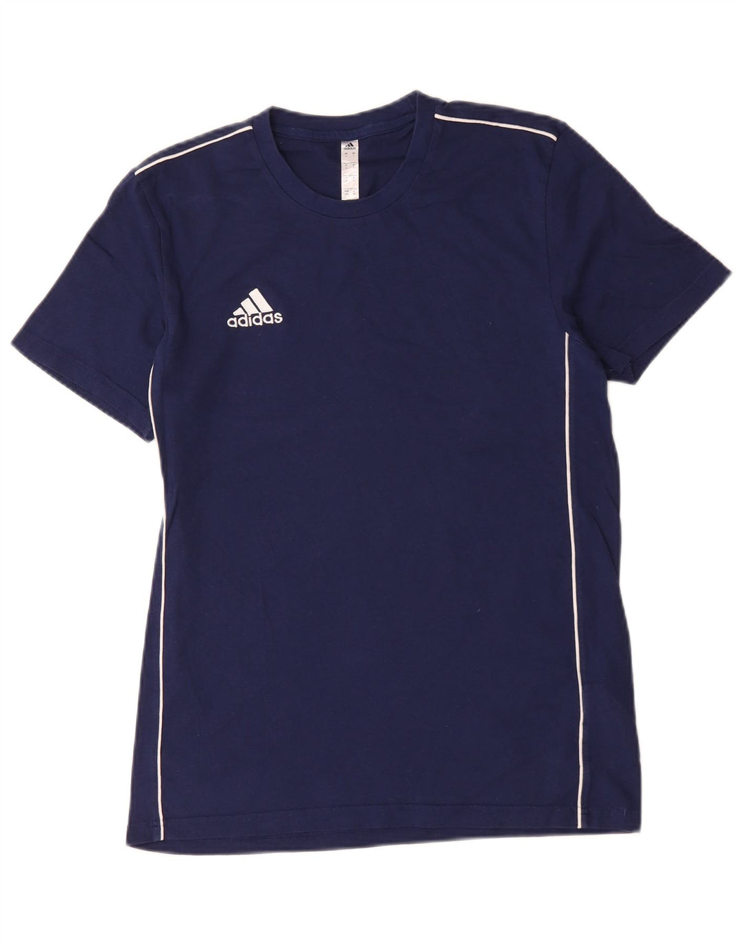Adidas Mens Camiseta Top Pequeno Algodão Azul Marinho
