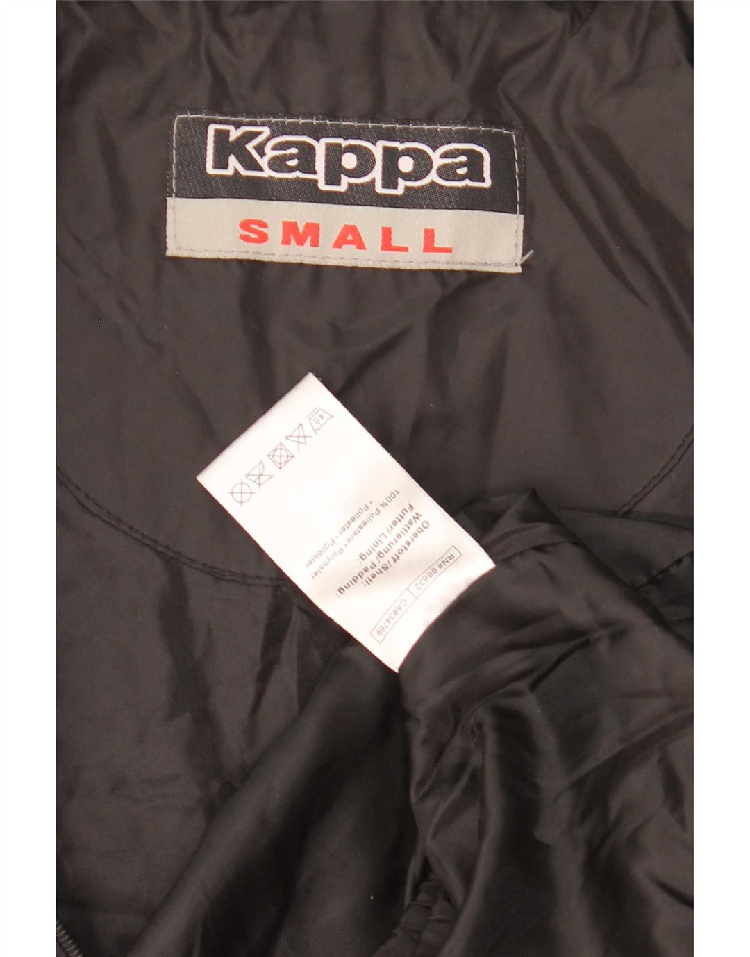 Jaqueta acolchoada masculina Kappa UK 36 poliéster preto pequeno
