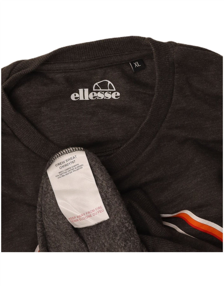 ELLESSE Suéter gráfico masculino de algodão cinza XL