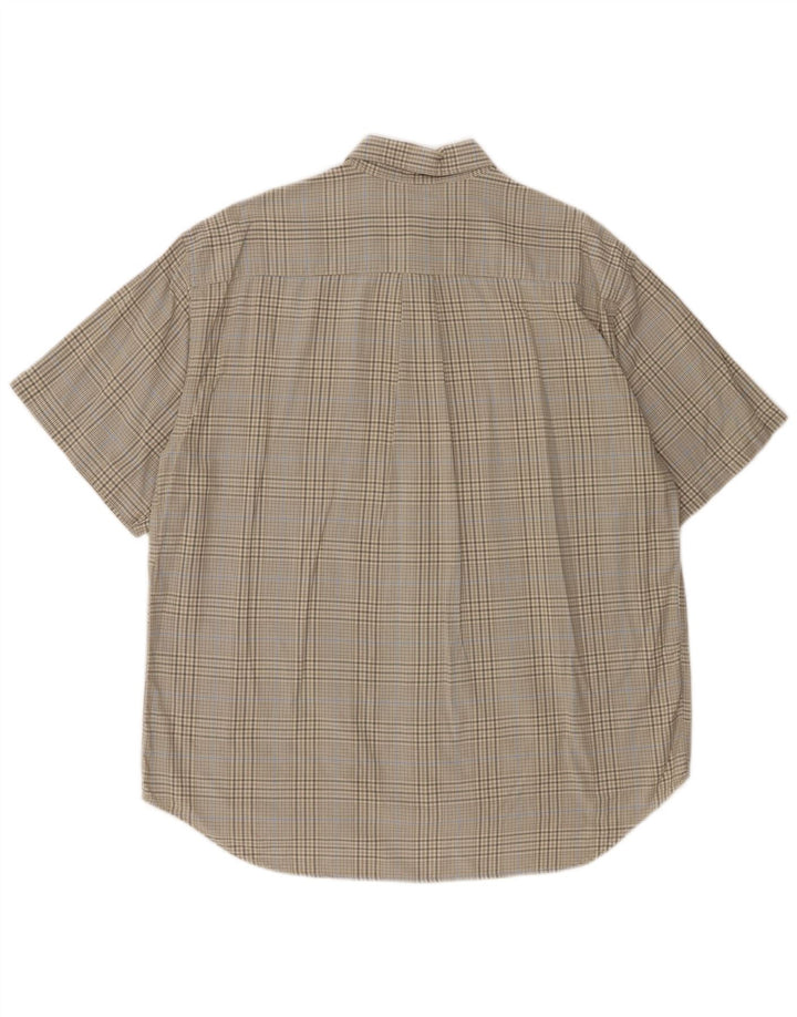 Camisa masculina de manga curta Dockers grande algodão xadrez cáqui