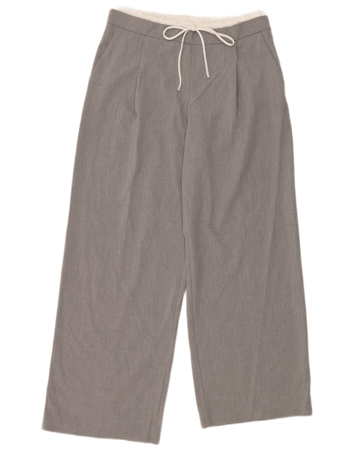Calça chino feminina ZARA Pegged médio W30 L28 poliéster cinza