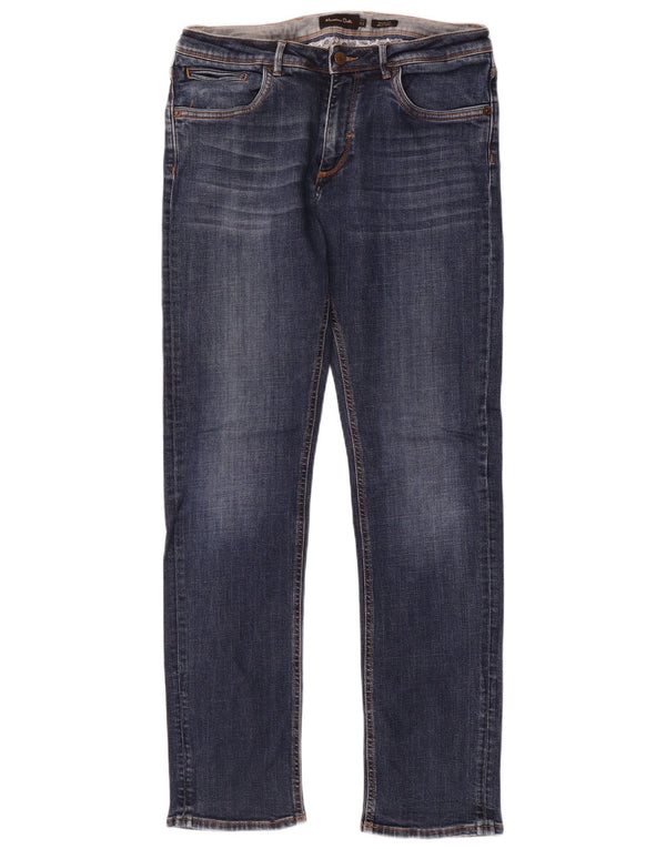 Massimo Dutti Masculino Casual Fit Jeans Slim UE 42 Grande W32 L33 Azul Algodão