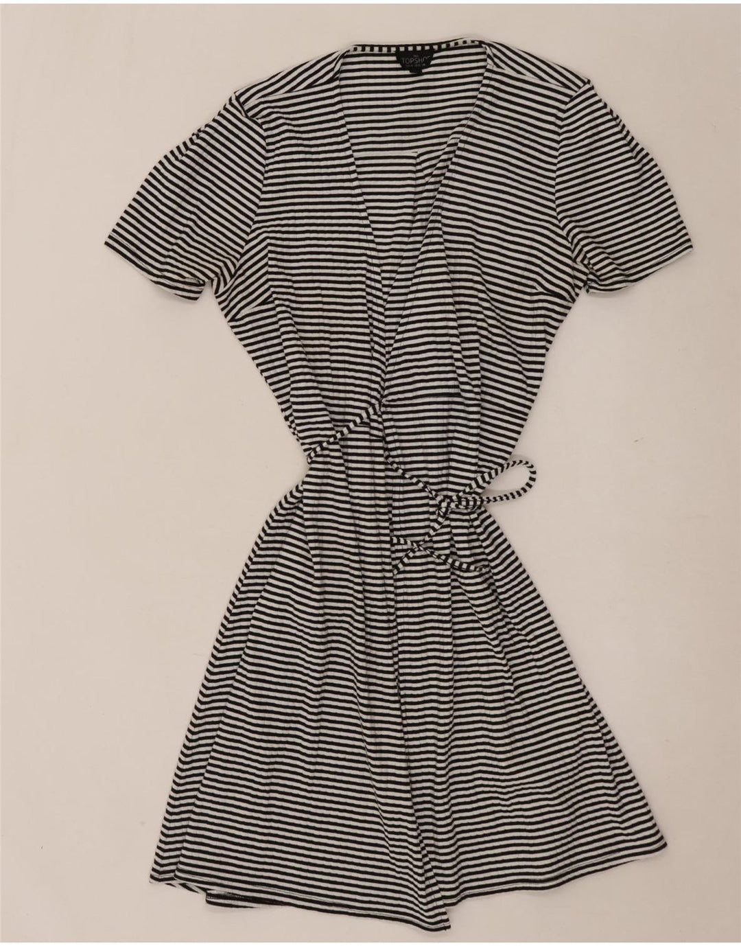 Vestido feminino Topshop UK 10 pequeno poliéster listrado preto