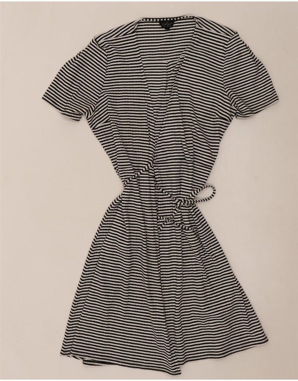 Vestido feminino Topshop UK 10 pequeno poliéster listrado preto