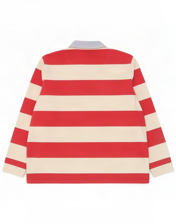 Camisa polo feminina de manga comprida Rugby da Crew Clothing UK 18 XL listrada vermelha