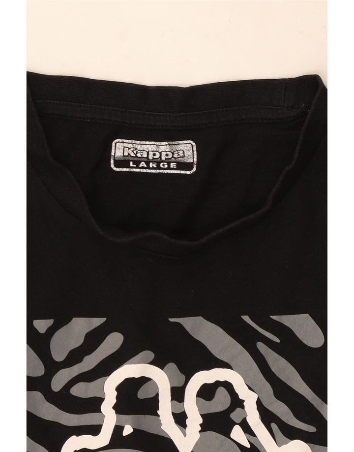 Camiseta gráfica masculina Kappa Top grande preto