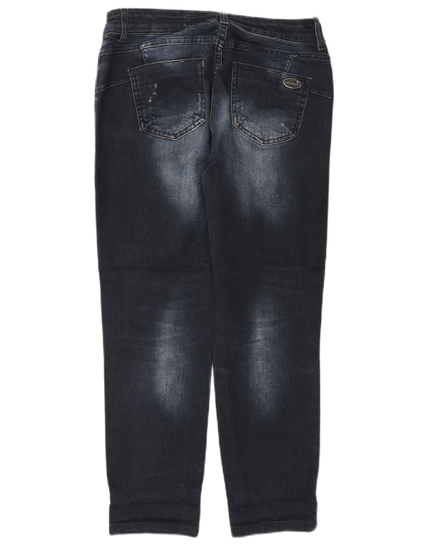 LUISA SPAGNOLI Calça Jeans Feminina Slim Cropped IT 40 Pequeno W27 L25 Azul Marinho