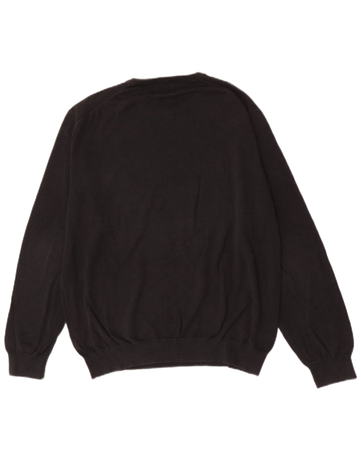 Suéter masculino Zara com gola redonda, grande algodão preto