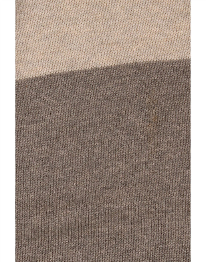 Suéter masculino MARKS & SPENCER com gola redonda, grande bloco colorido cinza