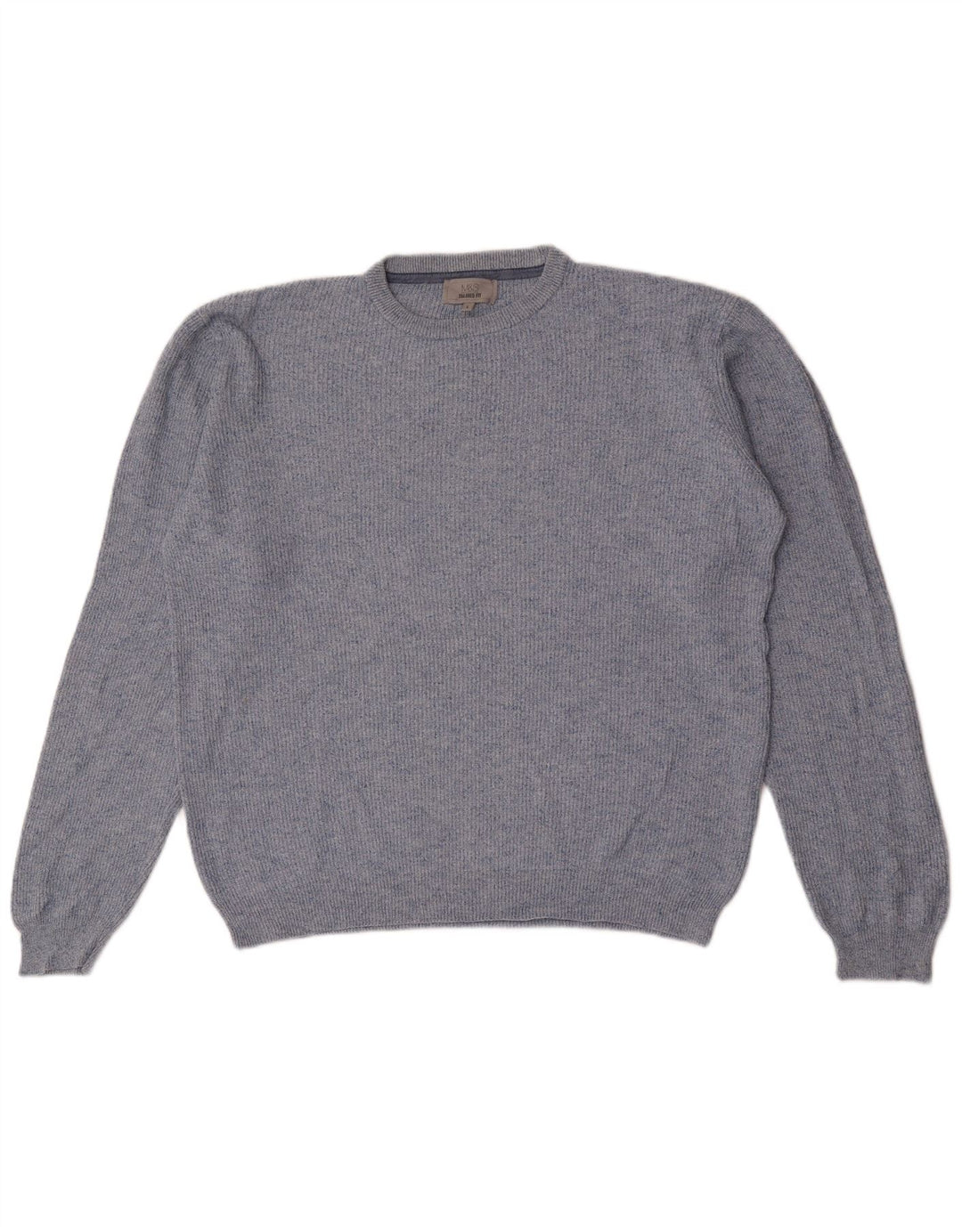 Suéter masculino Marks & Spencer com gola redonda grande manchado azul