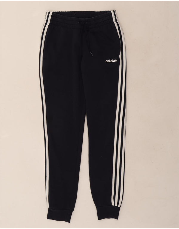 Calça de treino feminina Adidas Joggers UK 8/10 pequeno algodão azul marinho