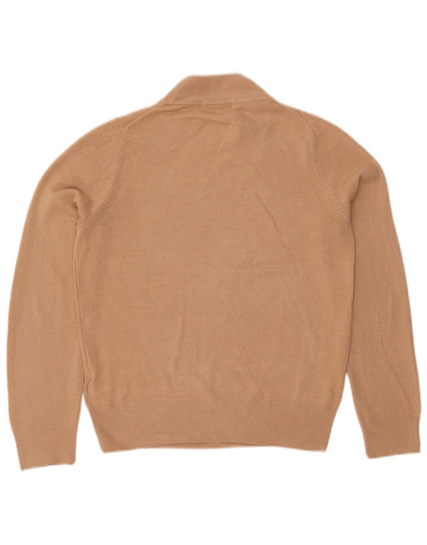 Suéter feminino Marks & Spencer com gola tartaruga Reino Unido 8 pequeno bege acrílico
