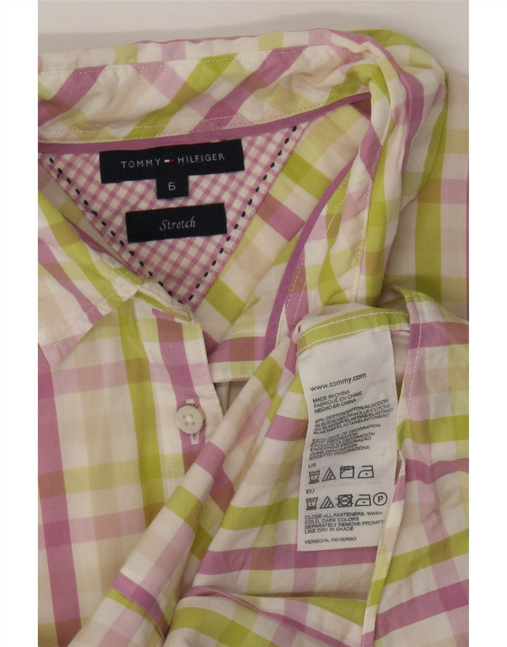 Camisa feminina TOMMY HILFIGER EUA 6 médio algodão guingão multicolorido