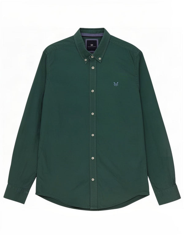 Camisa masculina Slim Fit Crew Clothing Algodão Verde Médio