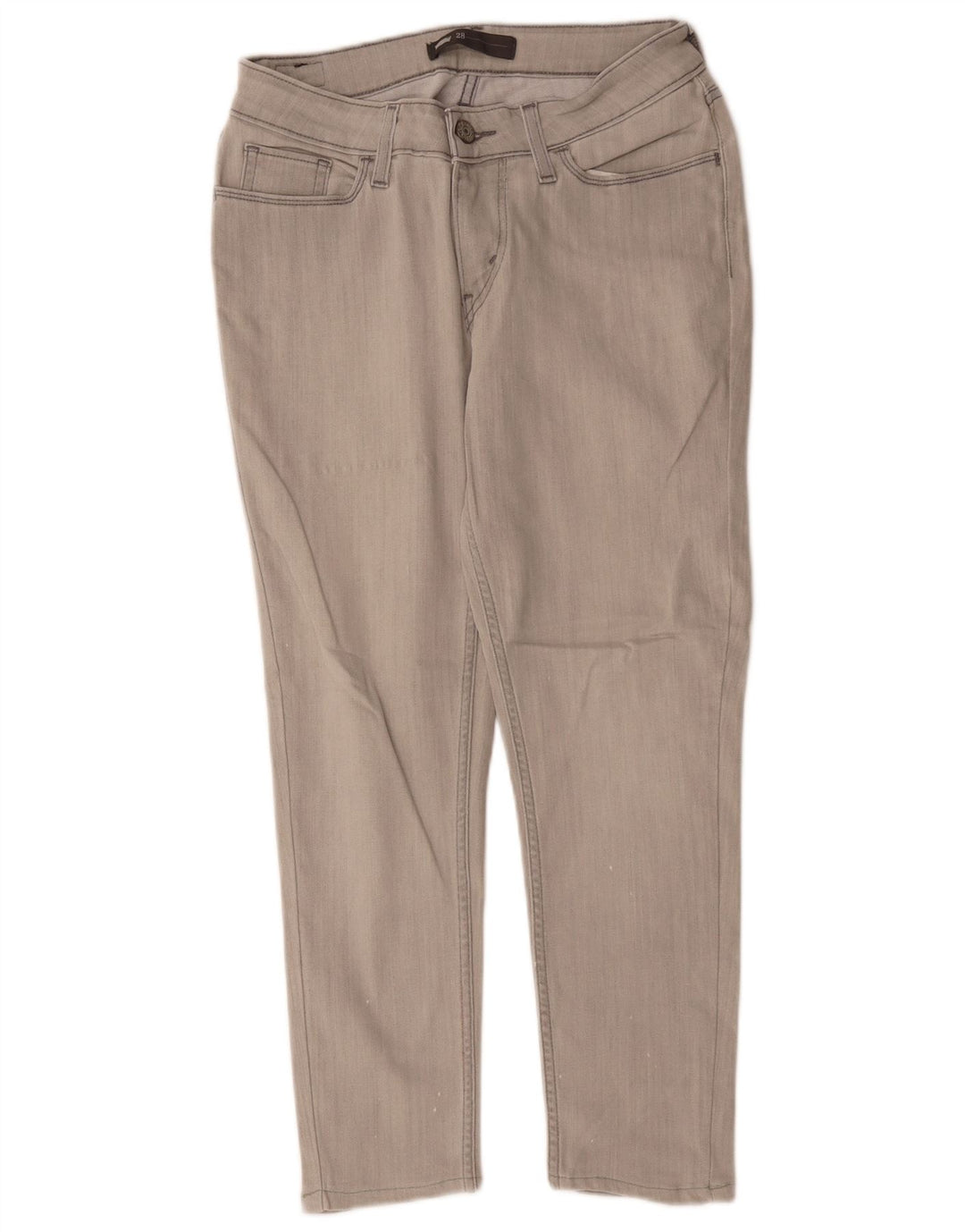 Jeans recortados femininos Levi's W28 L25 algodão cinza