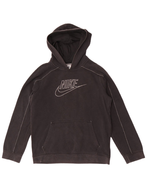 Jumper com capuz gráfico Nike Boys 13-14 anos XL preto algodão