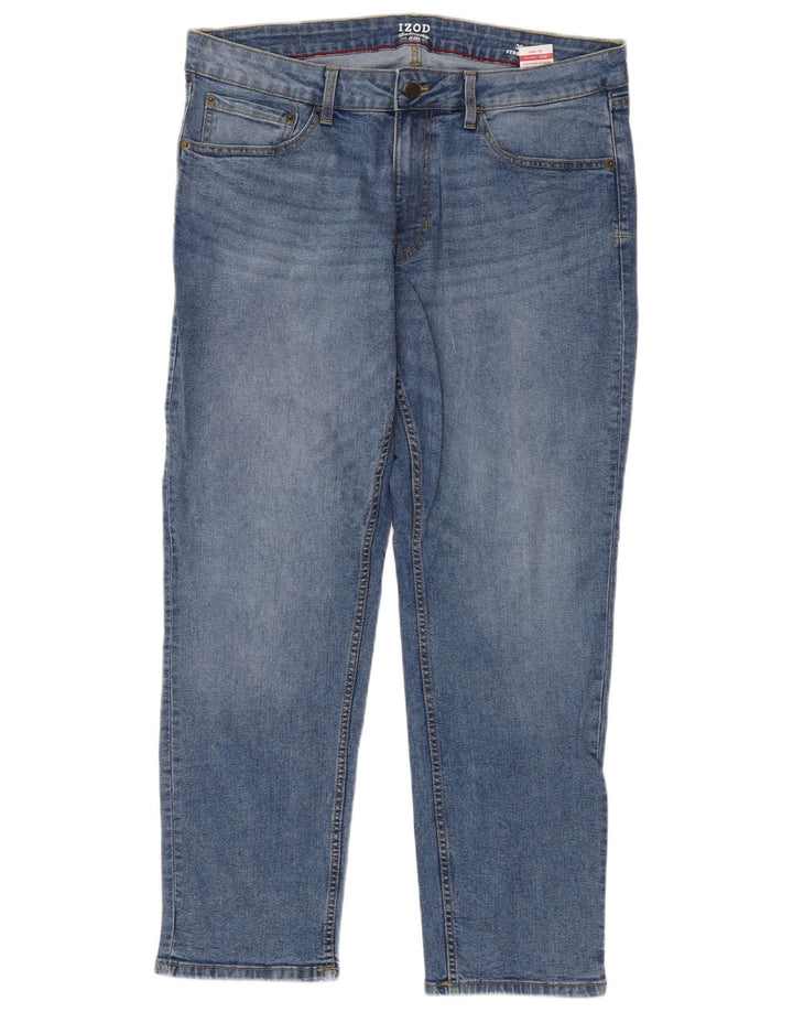 Calça jeans reta masculina IZOD W38 L32 algodão azul