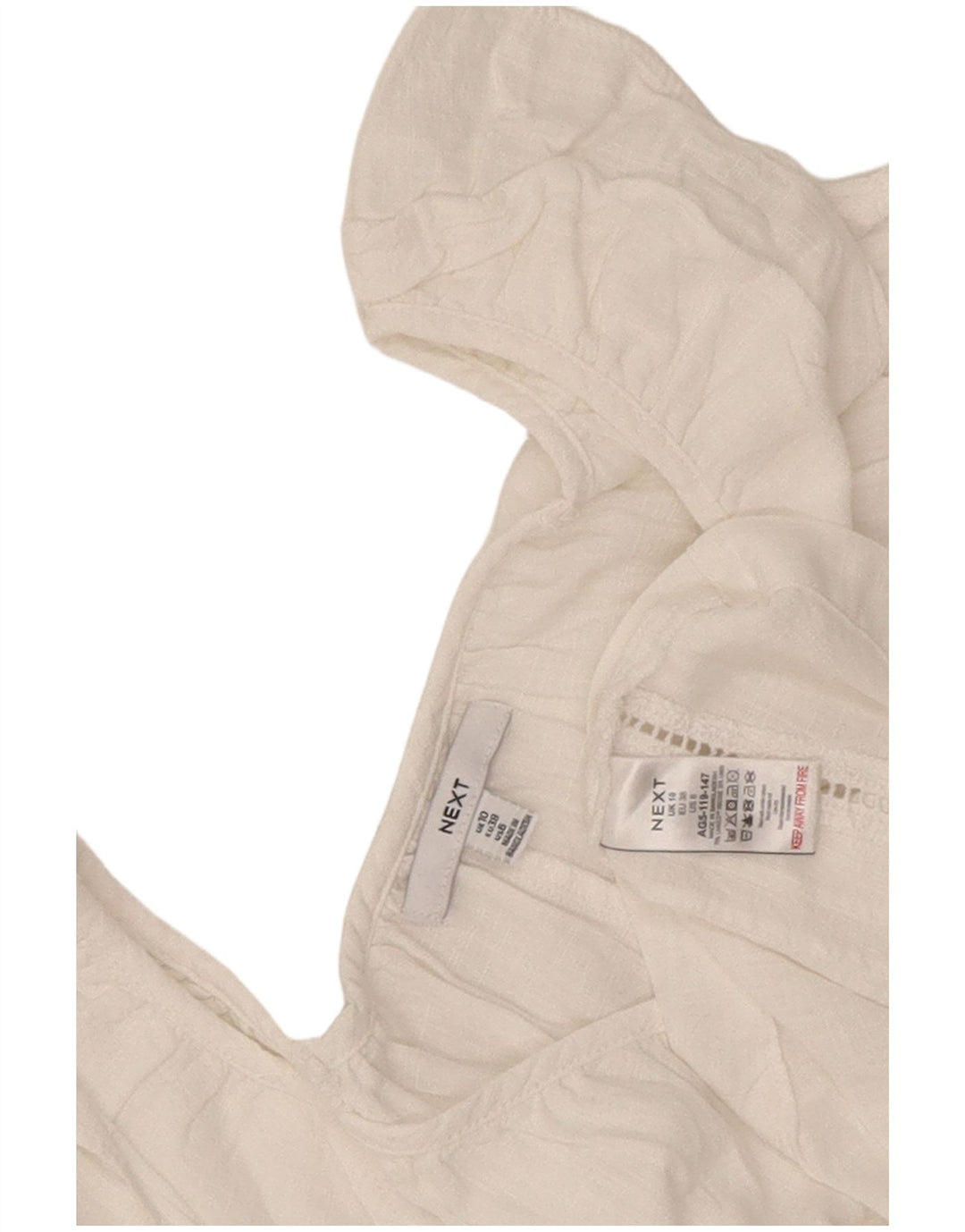 Próximo Blusa feminina sem mangas oversized UK 10 pequena viscose branca