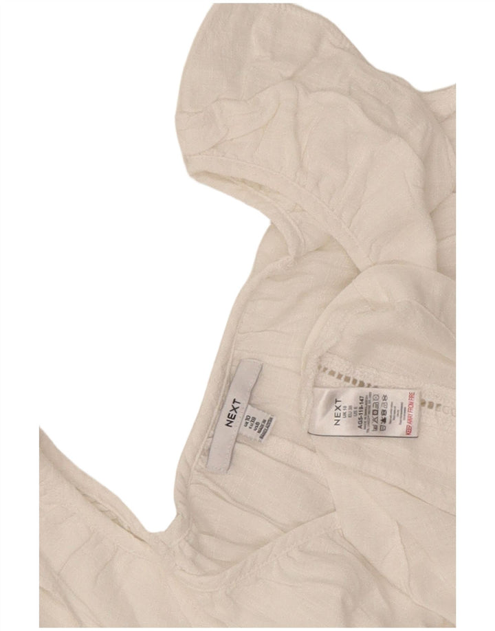 Próximo Blusa feminina sem mangas oversized UK 10 pequena viscose branca