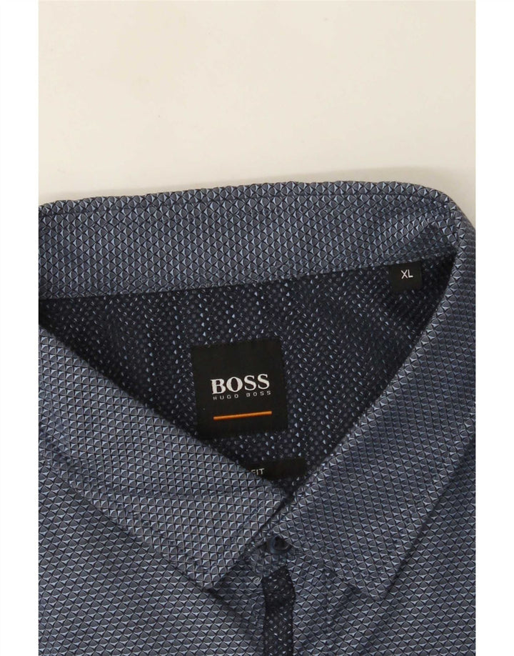 Camisa masculina Hugo Boss XL azul manchada