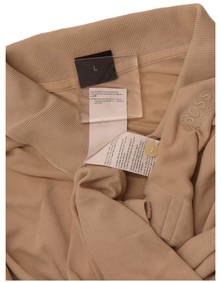 Camisa polo masculina HUGO BOSS grande algodão bege