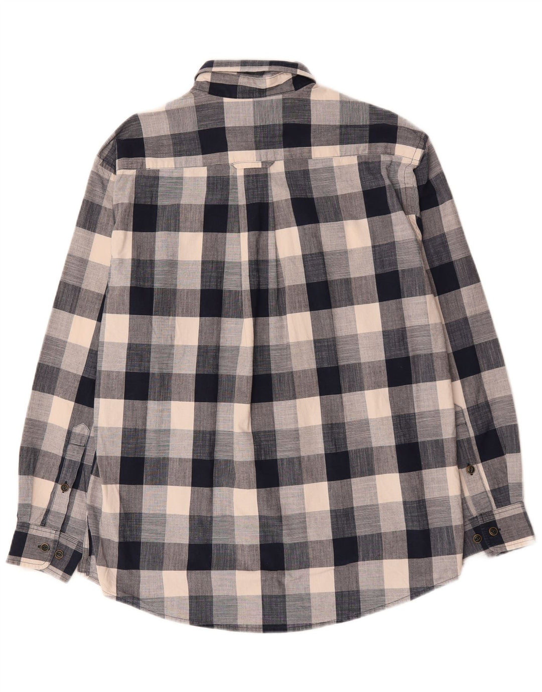 Camisa masculina Orvis grande algodão xadrez azul marinho