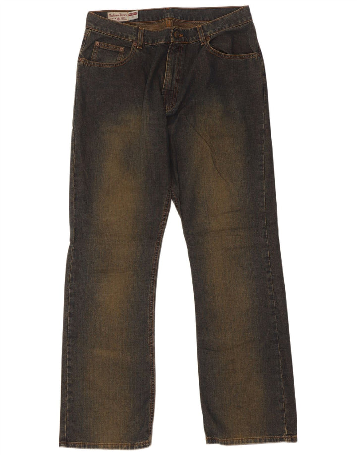 Marlboro Classics Masculino Regular Fit Jeans Reto W32 L32 Azul Algodão