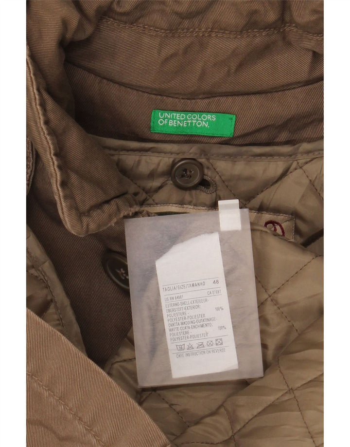 Jaqueta Parka masculina com capuz BENETTON IT 48 poliéster marrom médio