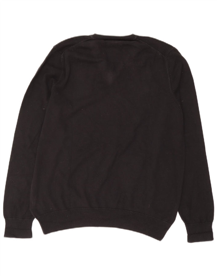 Suéter masculino Marks & Spencer com decote em V grande algodão preto