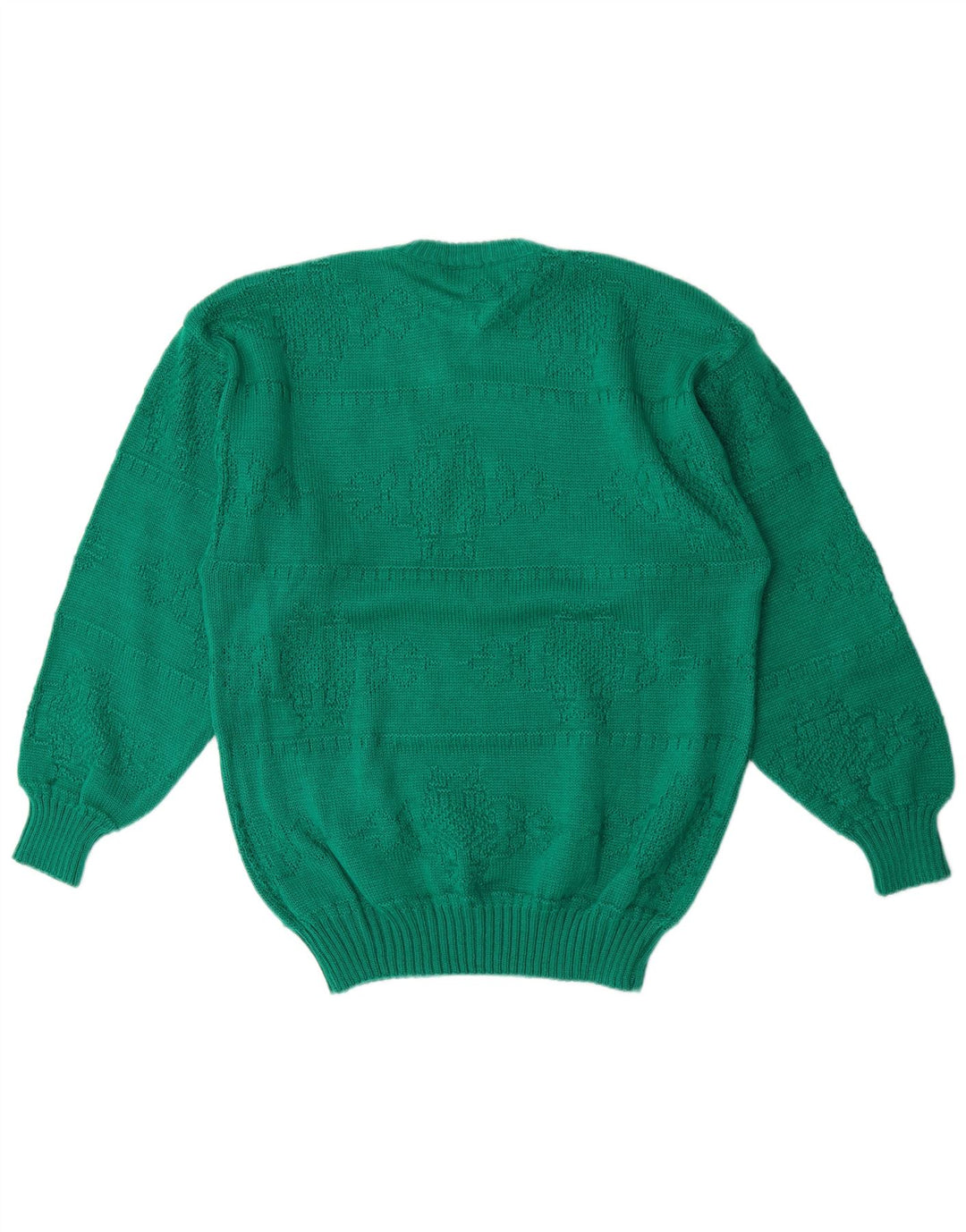 Suéter masculino VINTAGE com gola redonda verde médio
