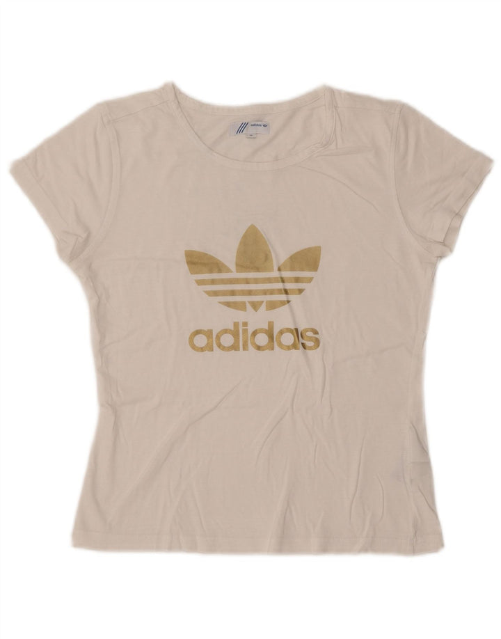 Adidas Camiseta Feminina Graphic Top EU 36 Pequeno Algodão Branco