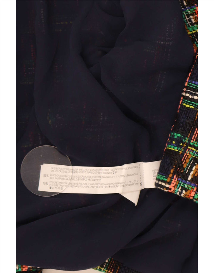 Zara Womens Crop Open Blazer Jacket Reino Unido 10 pequeno algodão xadrez multicolorido
