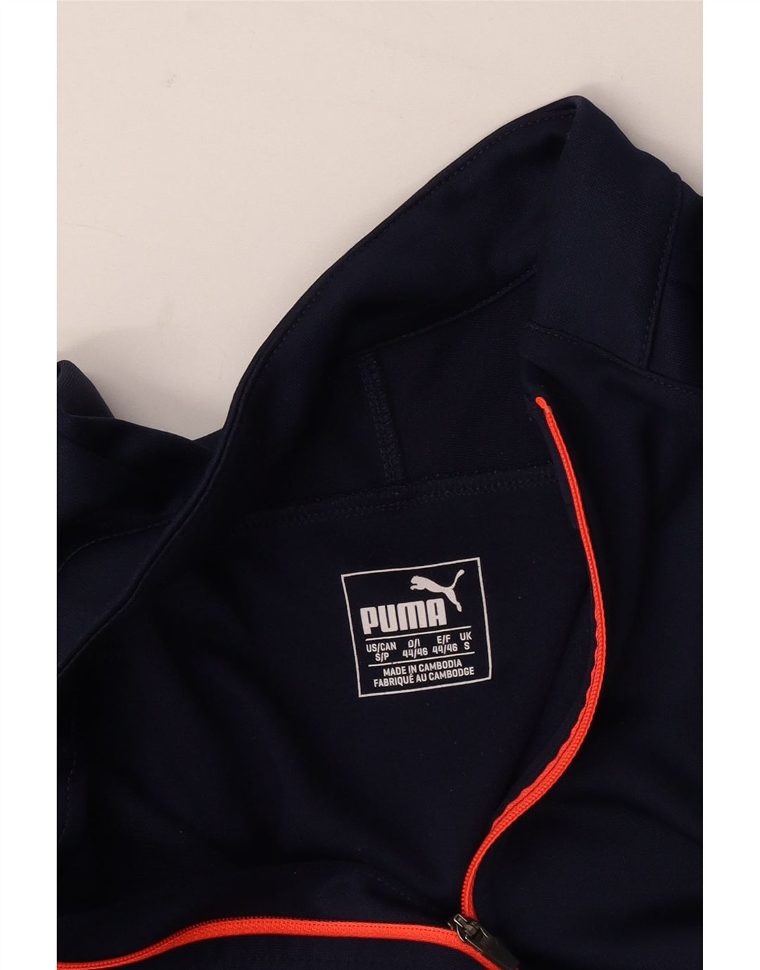 Puma Mens Zip Neck Pullover Treino Top Pequeno Azul Marinho