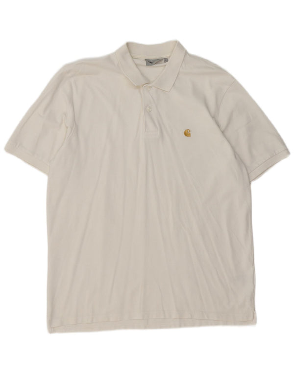 Camisa polo masculina Carhartt grande algodão branco