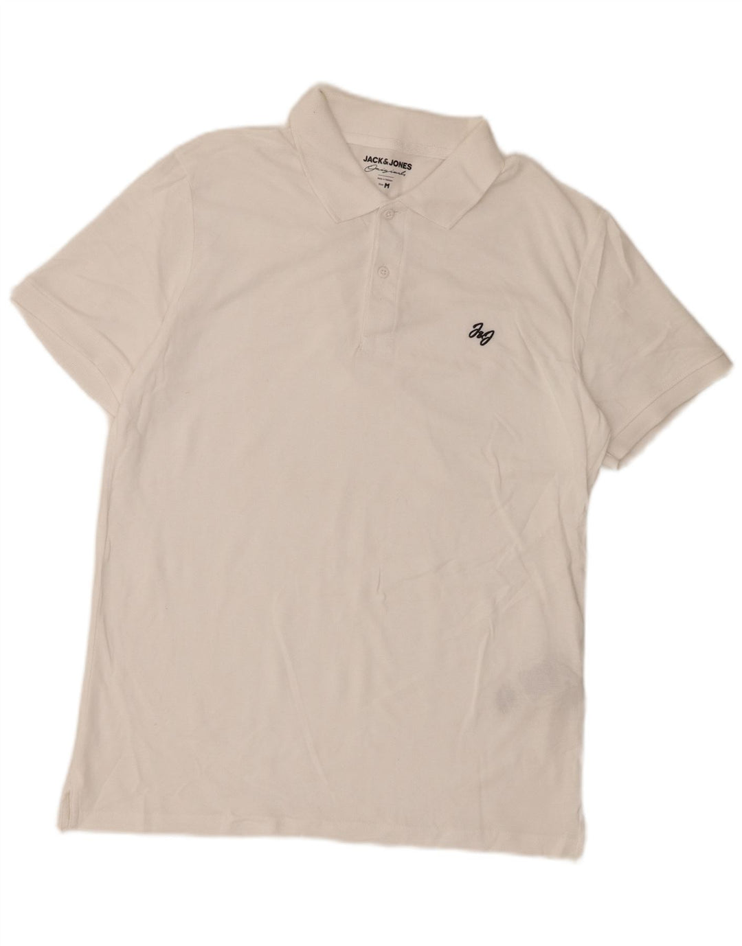 Camisa polo masculina JACK & JONES de algodão branco médio