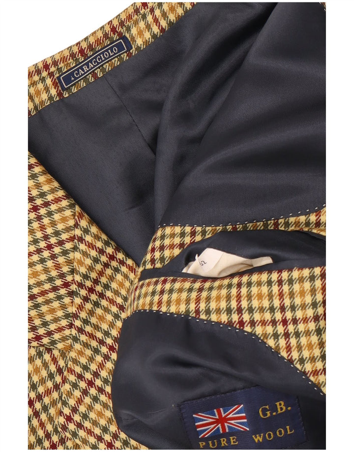 Jaqueta Blazer Masculina Caracciolo com 2 Botões IT 52 XL Marrom Houndstooth