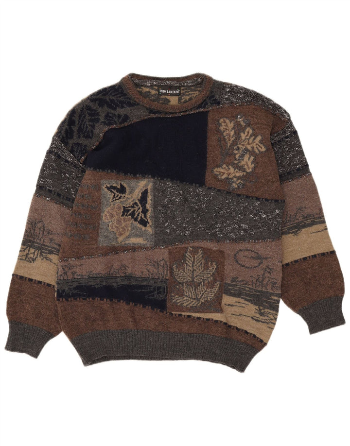 Suéter masculino Enzo Lorenzo com gola redonda IT 52 grande multicolorido