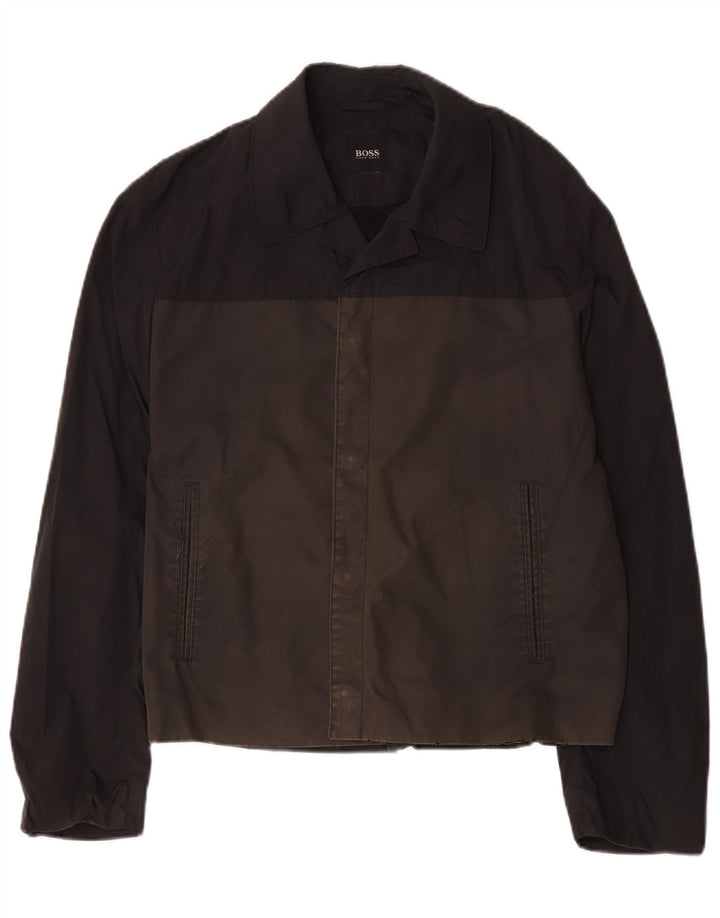 Jaqueta bomber masculina Hugo Boss Reino Unido 38 bloco colorido preto médio