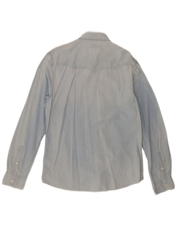 Camisa regular masculina Wrangler algodão azul médio