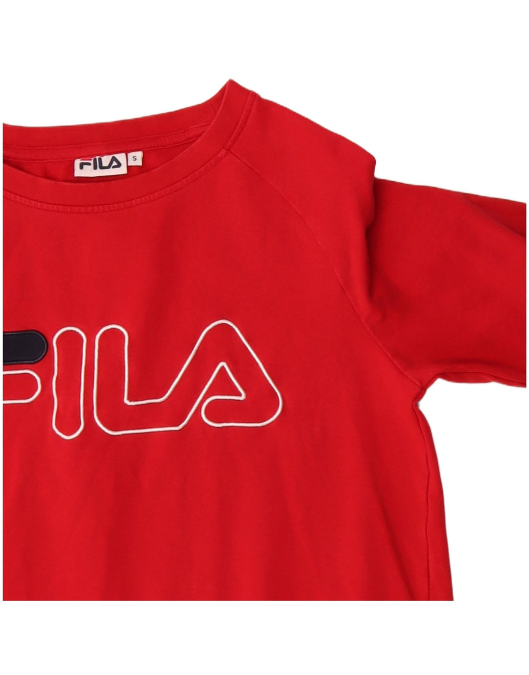Fila moletom gráfico feminino jumper UK 10 pequeno algodão vermelho