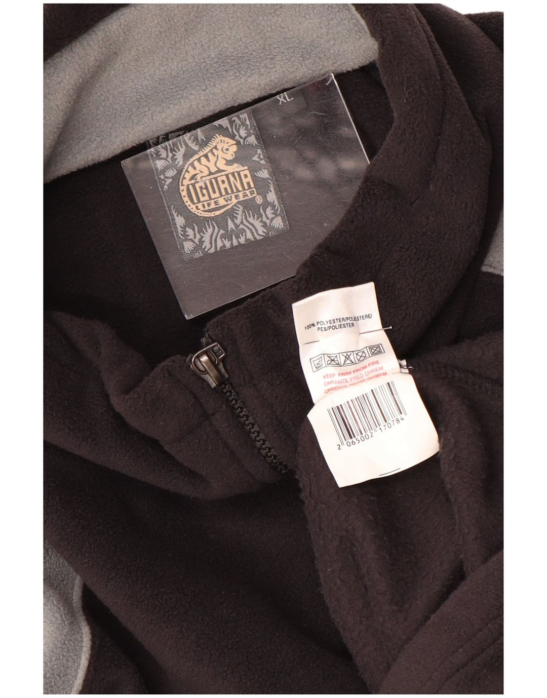 Suéter masculino IGUANA com zíper e gola em lã XL preto colorblock poliéster