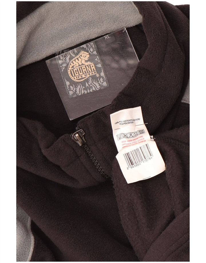Suéter masculino IGUANA com zíper e gola em lã XL preto colorblock poliéster