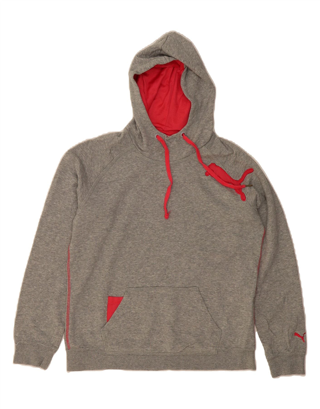 PUMA Womens Graphic Hoodie Jumper UK 12 Medium  Grey Cotton Vintage Puma and Second-Hand Puma from Messina Hembry 