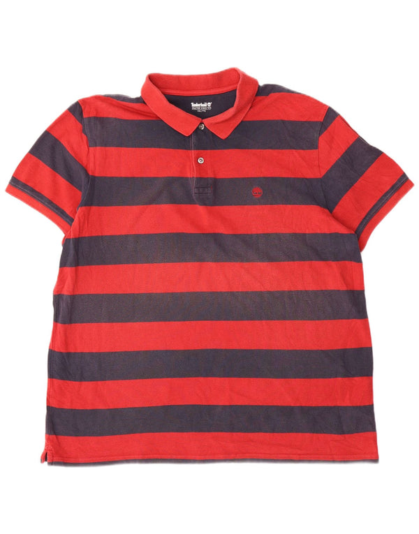 Camisa polo masculina Timberland 2XL algodão listrado vermelho