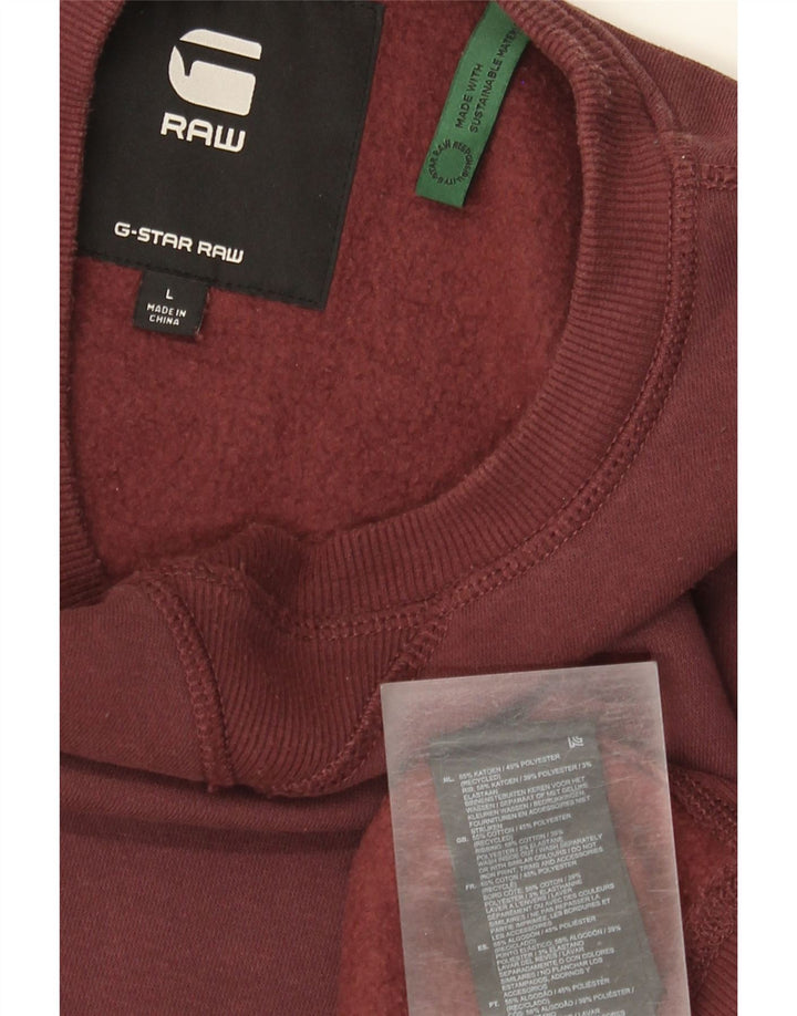 G-Star moletom masculino jumper grande algodão Borgonha