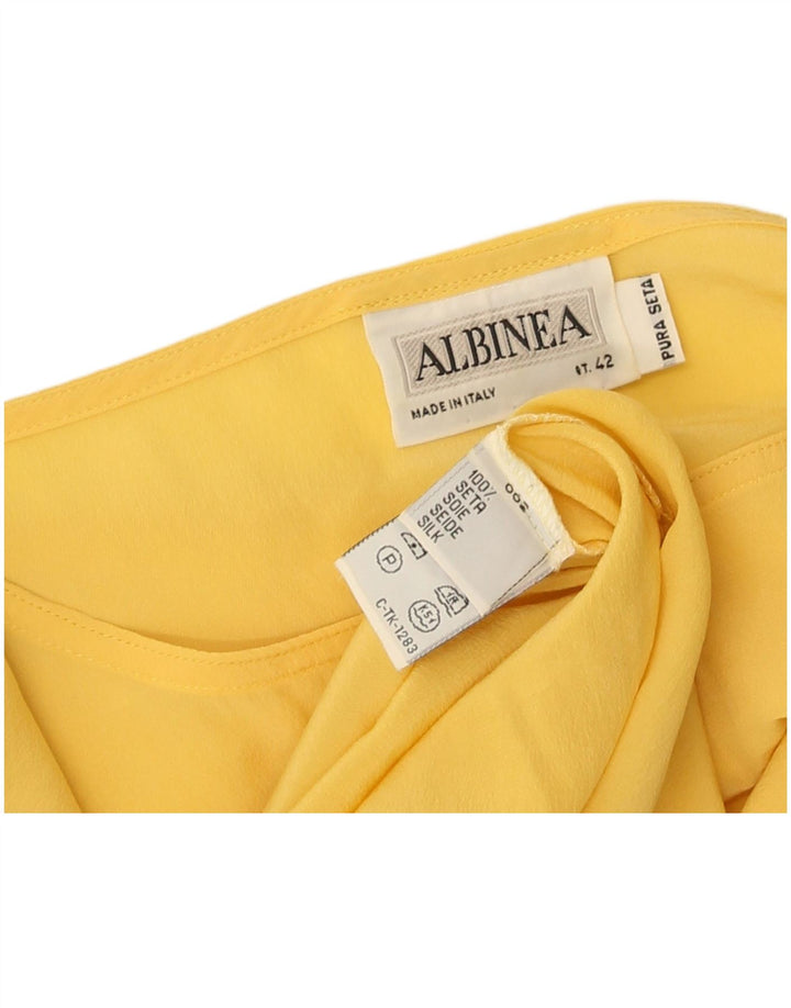 Blusa feminina vintage top IT 42 seda amarela média