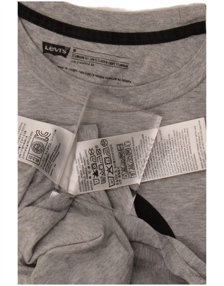 Camiseta masculina com estampa padrão LEVI'S de algodão cinza médio