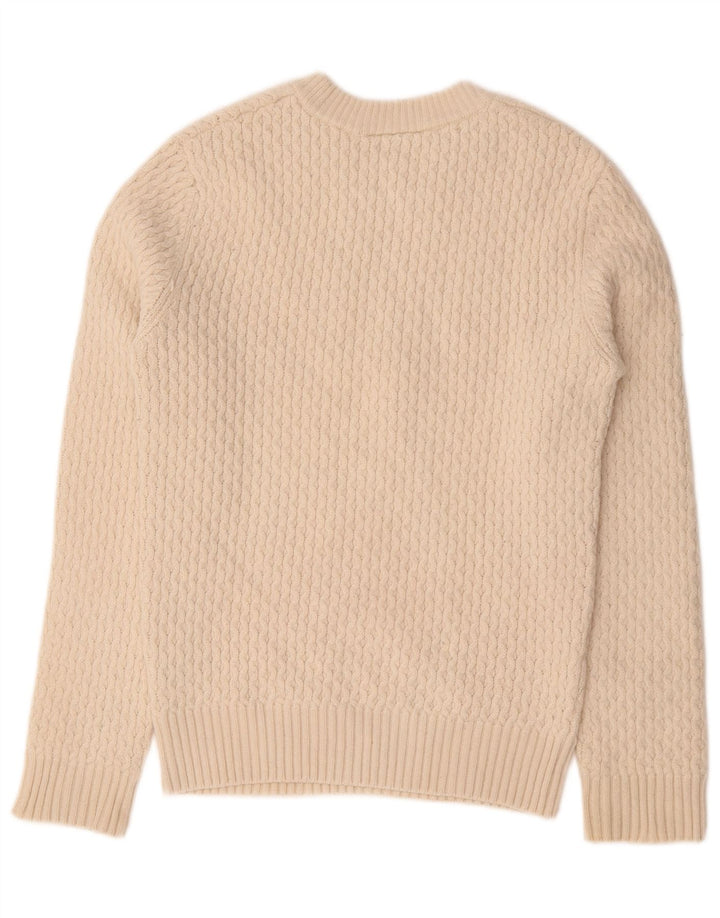 Suéter masculino Lacoste Regular Fit com gola redonda tamanho 3 pequeno off white