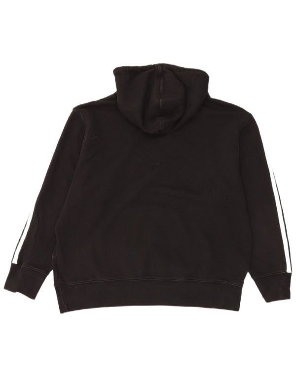 Adidas Womens Oversized Hoodie Jumper Reino Unido 10 Pequeno Algodão Preto