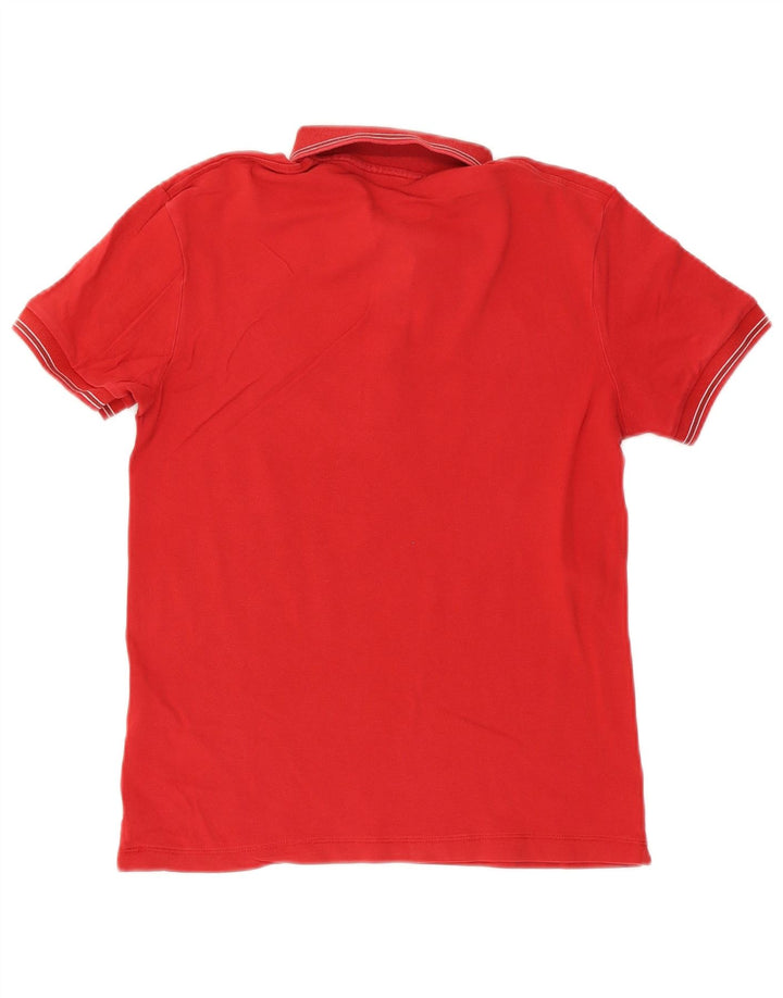 Camisa polo masculina Gas, algodão listrado vermelho médio